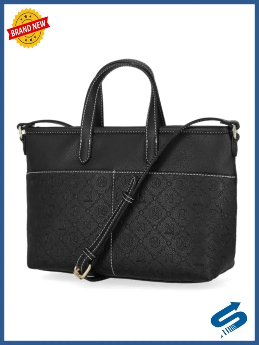 Faux Leather Satchel Handbag with Crossbody Strap, Everyday Shoulder Bag